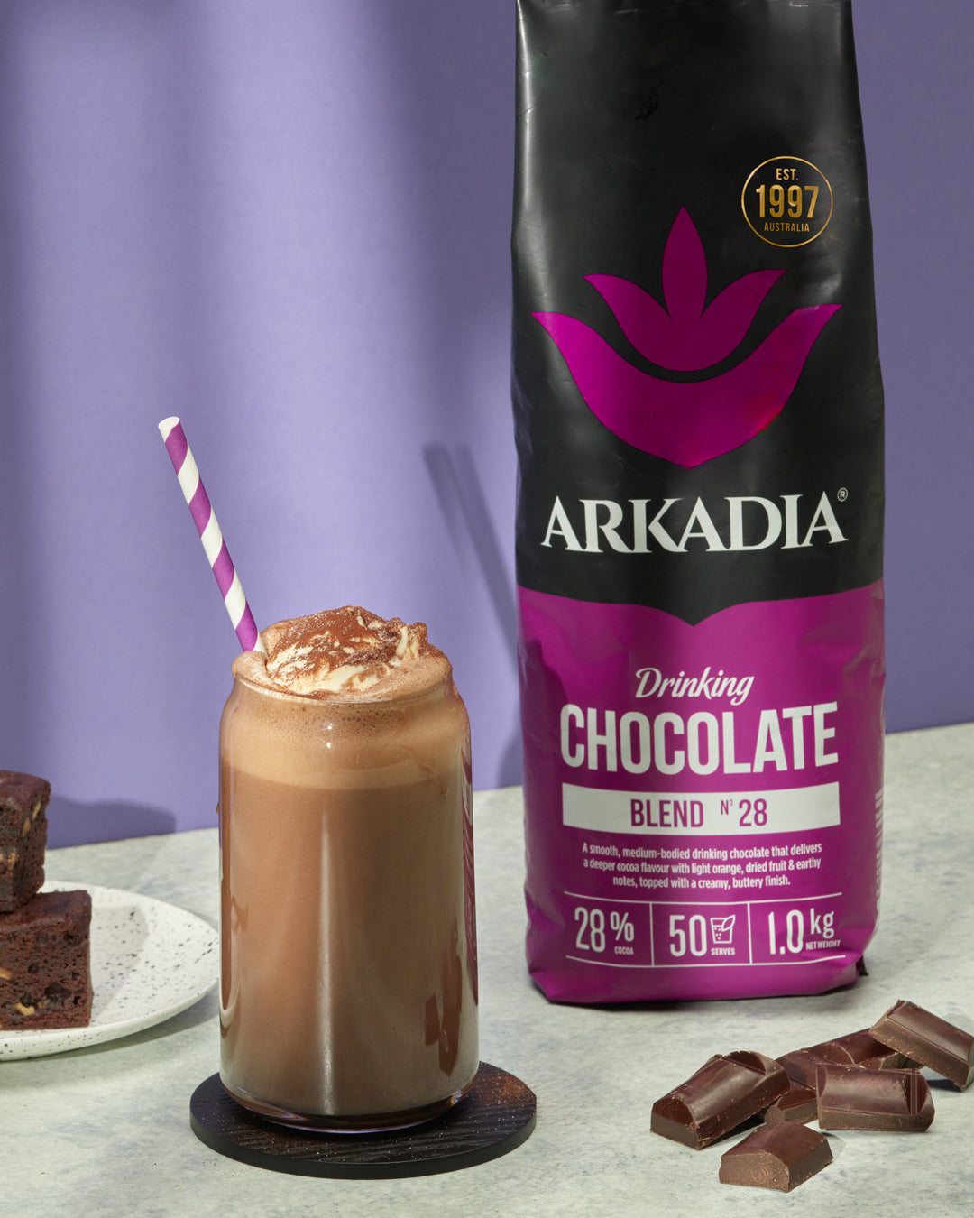 Arkadia Hot Chocolate Powder 28% Cocoa 1kg